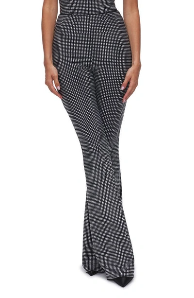 Good American Women's Hotfix Crystal Flared Pants In Black001