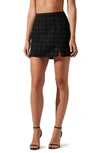 Astr Covina Tweed Miniskirt In Black Plaid