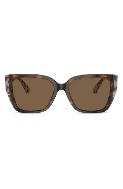 Michael Kors Acadia 55mm Rectangular Sunglasses In Brown