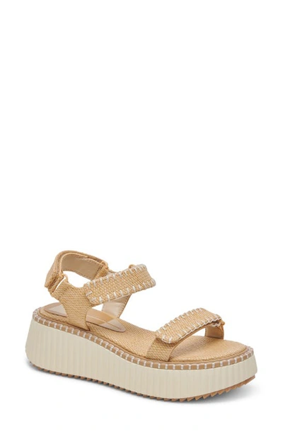 Dolce Vita Debra Platform Sandal In Lt Natural Raffia