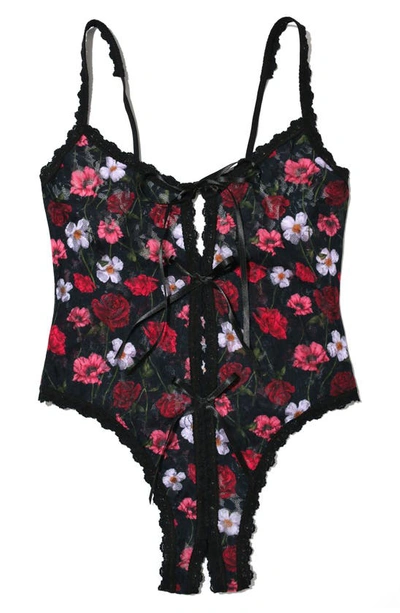 Hanky Panky Floral Open Gusset Teddy In Am I Dreaming Floral Print