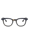 Ray Ban Hawkeye 50mm Square Optical Glasses In Blue