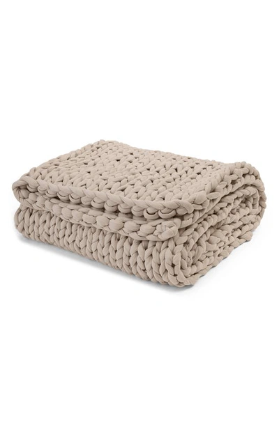 Bearaby Organic Cotton Weighted Knit Blanket In Driftwood