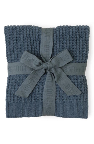 Barefoot Dreams Waffle Knit Baby Blanket In Smokey Blue