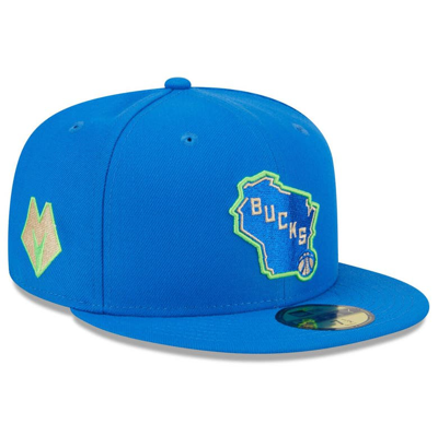 New Era Men's  Blue Milwaukee Bucks 2023/24 City Edition Alternate 59fifty Fitted Hat