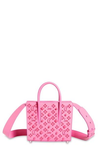 Christian Louboutin Mini Paloma Studded Calfskin Satchel In P895 Glam/ Glam