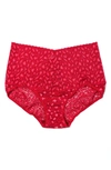 Hanky Panky X-dye Leopard Print Retro Lace Vikini In Berry Sang