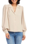 Karen Kane Blouson Sleeve Shirt In Khaki