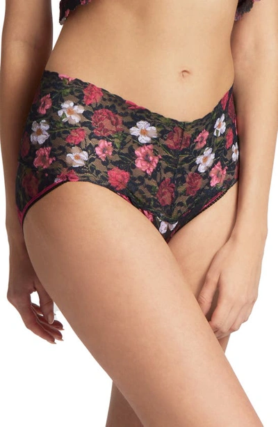 Hanky Panky Floral-print Retro Lace V-kini Briefs In Am I Dreaming