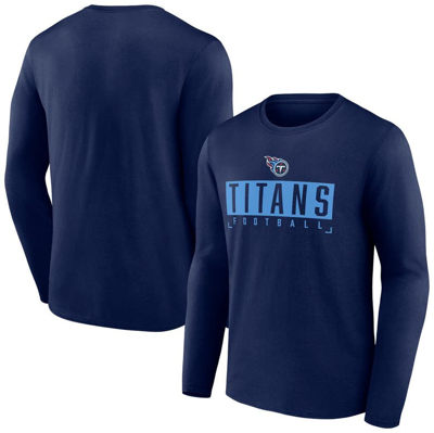 Fanatics Branded Navy Tennessee Titans Big & Tall Wordmark Long Sleeve T-shirt
