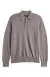Allsaints Kilburn Long Sleeve Polo Sweater In Monument Grey