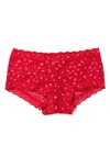 Hanky Panky Cross Dyed Leopard Boyshort Berry Sangria In Berry Sang
