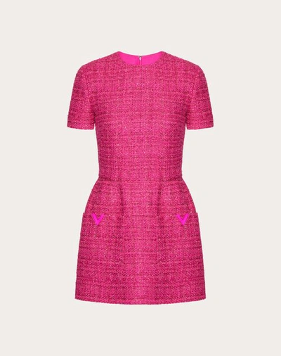 Valentino Glaze Minikleid Aus Tweed In Pink