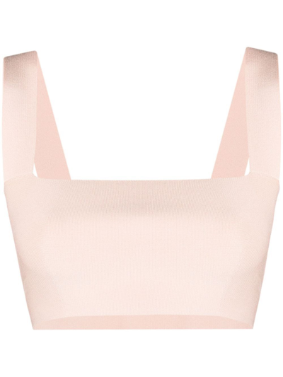 Victoria Beckham Strap Bandeau Cropped Top In Nude & Neutrals