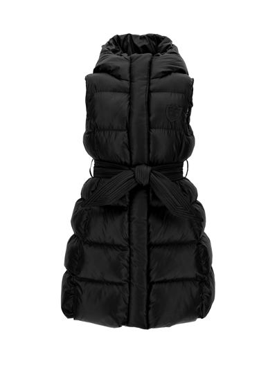 Monnalisa Technical Fabric Padded Gilet In Black