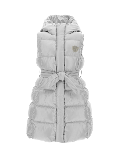 Monnalisa Kids'   Technical Fabric Padded Gilet In Grey