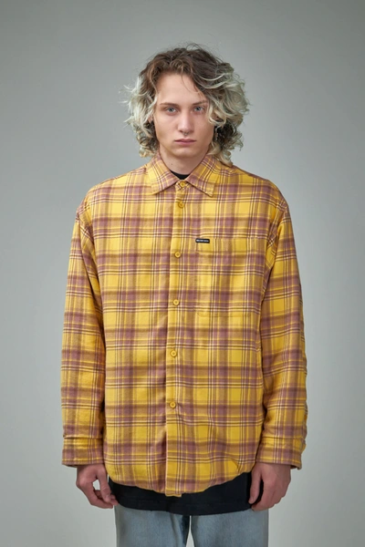 Balenciaga Lined Shirt Oversized In Yellow