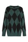 Aspesi Diamond Pattern Knit Sweater In Green