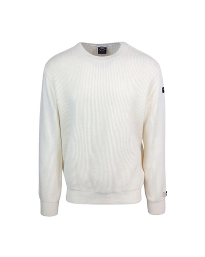 Paul & Shark Milk Crew Neck Sweater In 469milky White