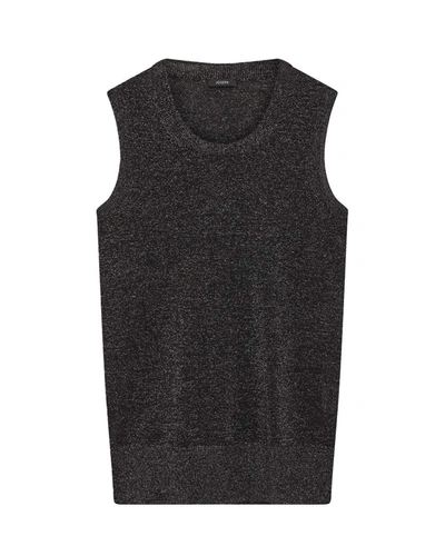 Joseph Round-neck Lurex Tank Top In Black