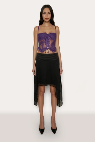 Danielle Guizio Ny Aleia Ruffle Corset In Amethyst