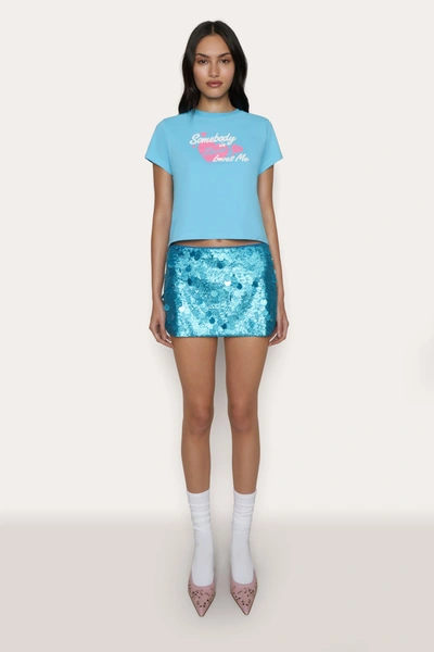 Danielle Guizio Ny Shrunken Tee Sb In Coastal