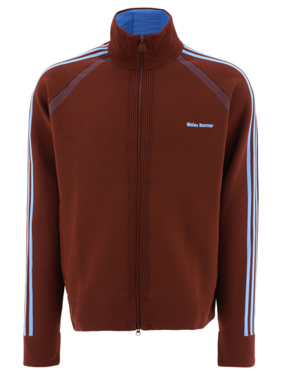 Adidas Originals Adidas By Wales Bonner Logo Detailed Zipped Jacket In Brown