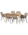 Baxton Studio Emmali Modern Bohemian Rattan 7pc Dining Set