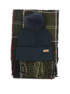 Barbour "dover" Check Pattern Scarf And Beanie Set