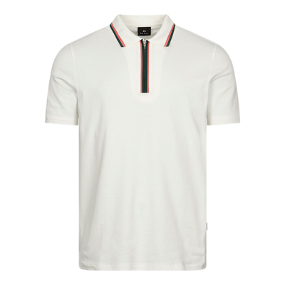 Paul Smith Regular Zip Polo T Shirt White