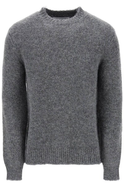 Jil Sander Alpaca Crew Neck Sweater In Grey