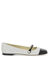 Jimmy Choo Elisa Glittered And Patent-leather Mary Jane Ballet Flats