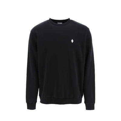 Marcelo Burlon County Of Milan Logo Embroidered Crewneck Sweatshirt In Black