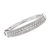 Ross-simons Diamond Geometric Bangle Bracelet In Sterling Silver In Silver