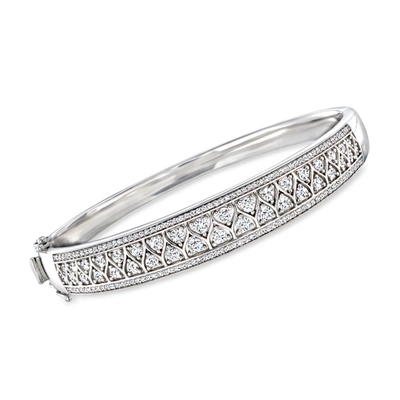 Ross-simons Diamond Geometric Bangle Bracelet In Sterling Silver