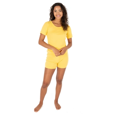 Leveret Womens Short Pajamas In Yellow