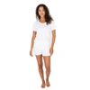 Leveret Womens Two Piece Short Cotton Pajamas In White