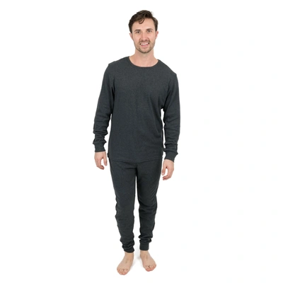 Leveret Mens Two Piece Cotton Pajamas Neutral Solid Color In Grey