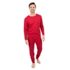 Leveret Mens Classic Solid Color Thermal Pajamas In Red