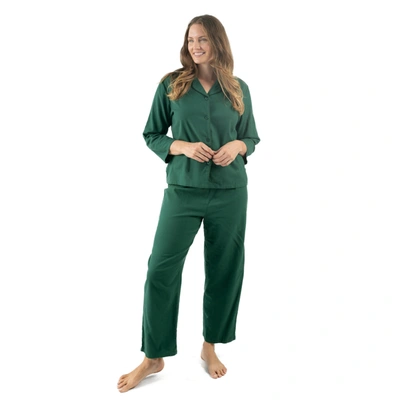 Leveret Womens Two Piece Flannel Pajamas In Green