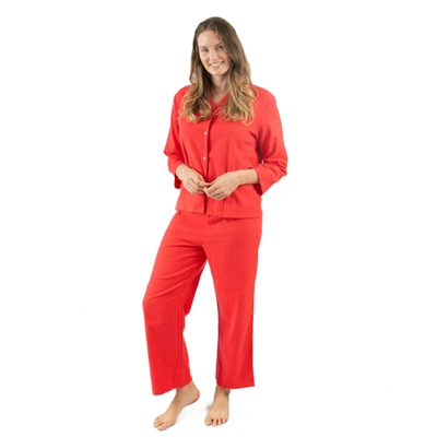 Leveret Womens Two Piece Flannel Pajamas In Red