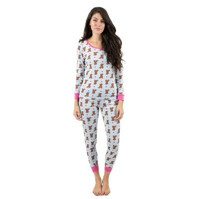 Leveret Womens Two Piece Cotton Pajamas Puppy In Multi