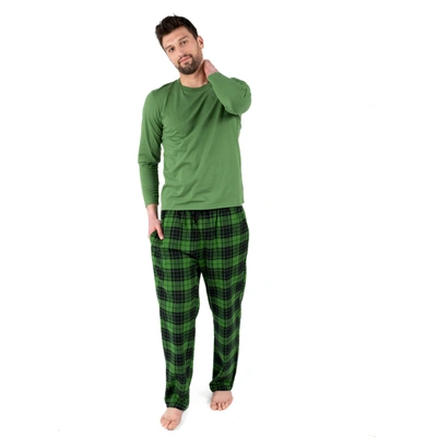 Leveret Christmas Mens Cotton Top Flannel Pant Pajamas Plaid In Multi