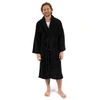 Leveret Fleece Shawl Collar Robe In Black