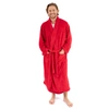 Leveret Mens Fleece Robe In Red