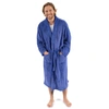 Leveret Fleece Solid Robe In Blue