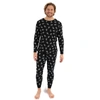 Leveret Mens Two Piece Cotton Pajamas Skeleton Black In Multi