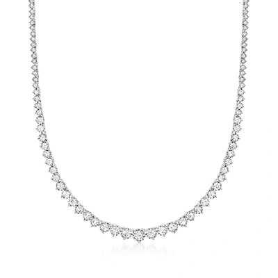Ross-simons Lab-grown Diamond Graduated Tennis Necklace In Sterling Silver In Metallic