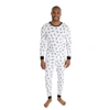 Leveret Mens Two Piece Cotton Pajamas Skeleton White In Multi