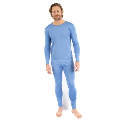 Leveret Mens Two Piece Thermal Pajamas In Blue